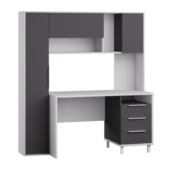 Стол "Комфорт" 12.95 Белый премиум/серый шифер