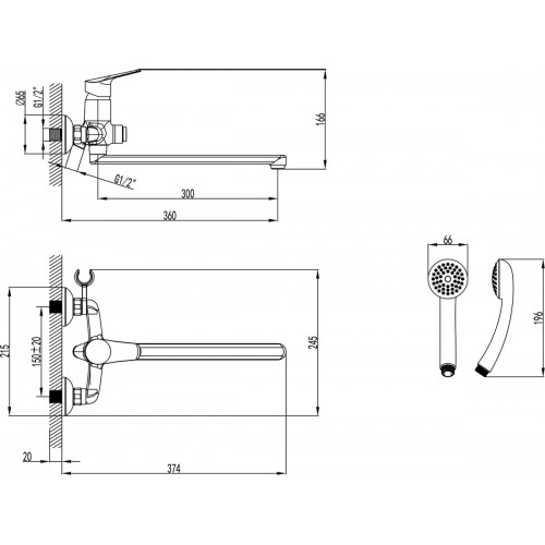 Смеситель для ванны Lemark "Partner" LM6557C