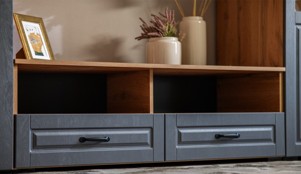 Гостиная "Лацио" Графит / Дуб вотан