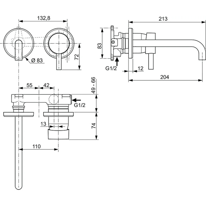 Смеситель для раковины Ideal Standard "Ceraline" A6938AA