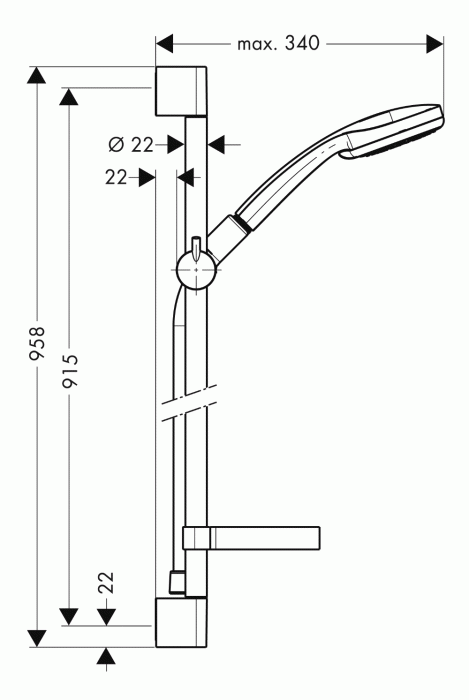 Душевой набор HANSGROHE "Croma 100" 27774000