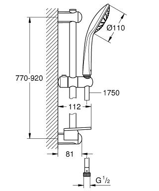 Душевой гарнитур 900мм GROHE "Euphoria Mono" 27267001