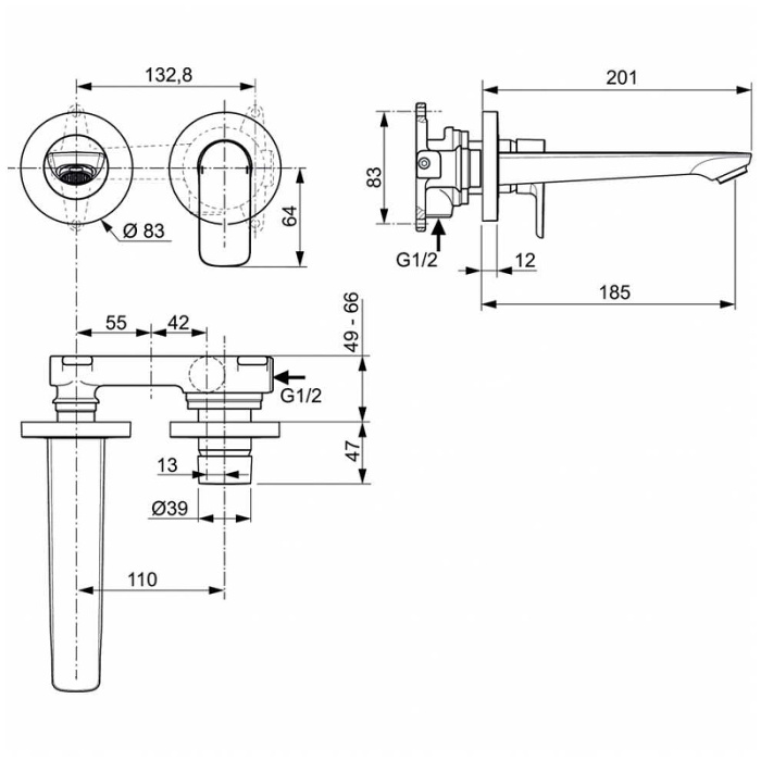 Смеситель для раковины Ideal Standard "Connect Air" A7029AA