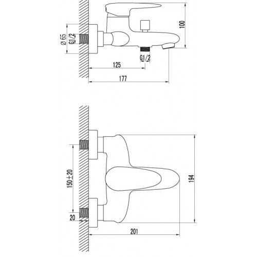 Смеситель для ванны Lemark "Status" LM4402C 