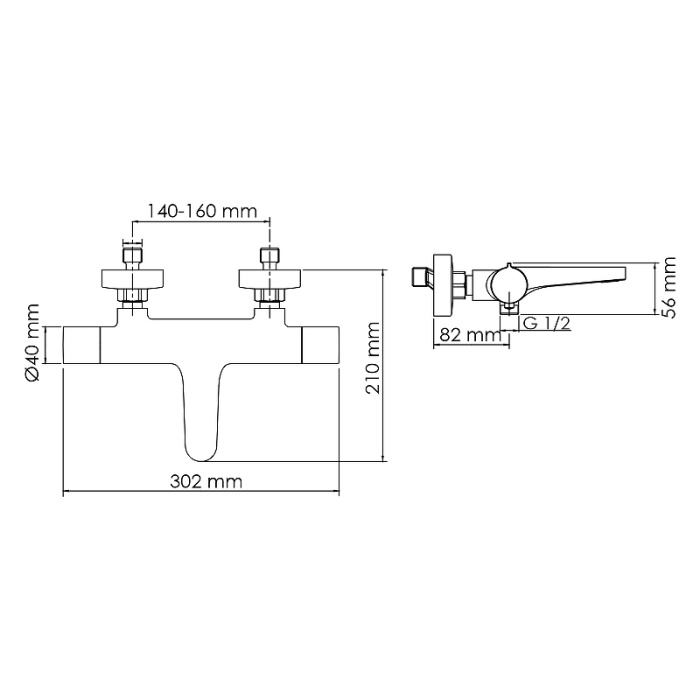 Смеситель для ванны WasserKRAFT "Elbe" 7411 Thermo с термостатом