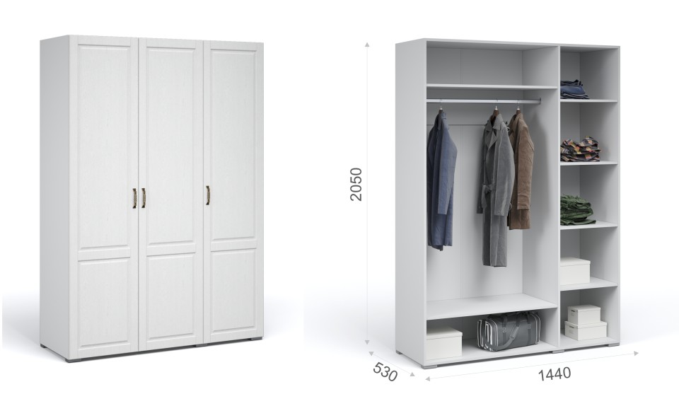 Шкаф 3-х дверный без зеркала "Лацио"