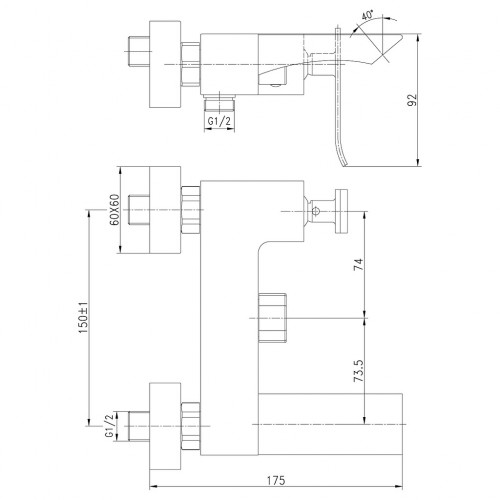 Смеситель для ванны Lemark "Contest" LM5814CW 