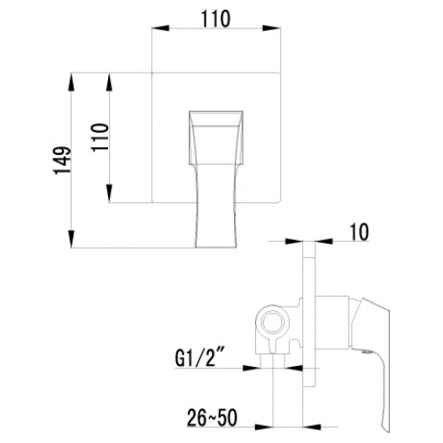 Смеситель для душа Lemark "Unit" LM4523C