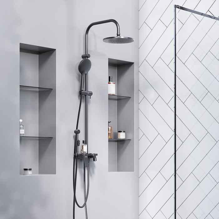 Душевая система Damixa Jupiter 977770300 Черная матовая Душевая система Damixa Jupiter 977770300 Черная матовая