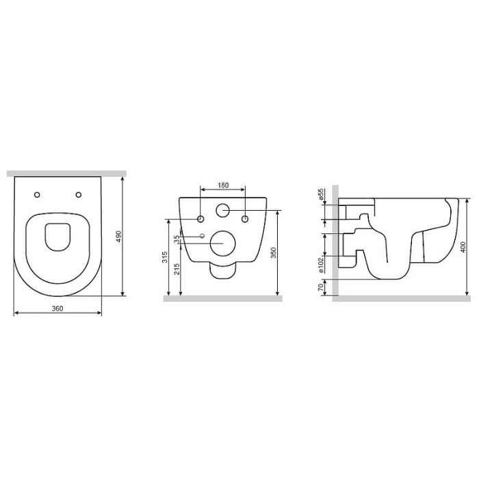 Унитаз подвесной Damixa Sirius DX86C1800SC с сиденьем Микролифт