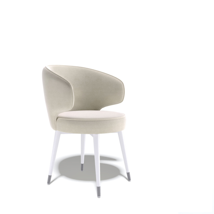 Стул Kenner 180KK белый/бежевый велюр Стул Kenner 180KK белый/бежевый велюр