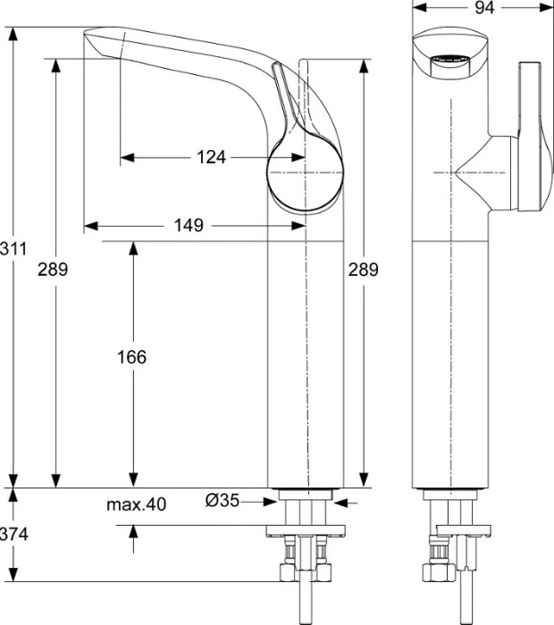 Смеситель для раковины Ideal Standard "Melange" A4266AA