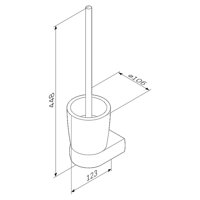 Ершик для унитаза AM.PM Sensation A3033300 матовое стекло