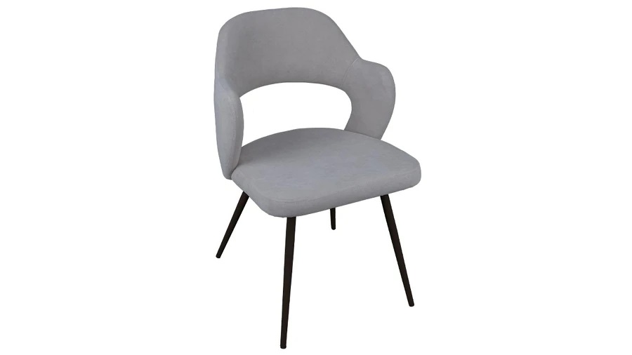 Стул «Сиэтл» Черный муар, Велюр DREAM Grey (серый)