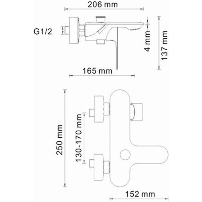 Смеситель для ванны WasserKRAFT "Dinkel" 5801