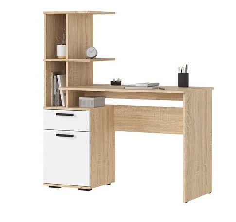 Стол письменный СТ-01 "Санса" Белый/Дуб сонома