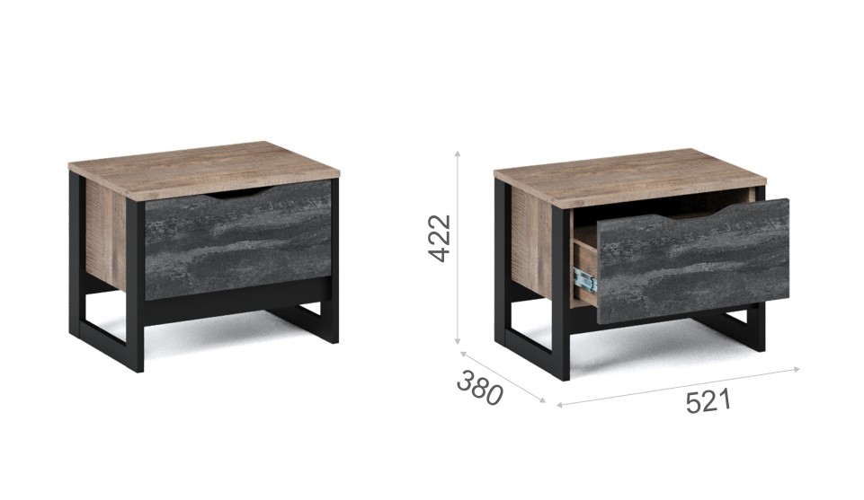 Тумба прикроватная 1 ящик "Стокгольм"