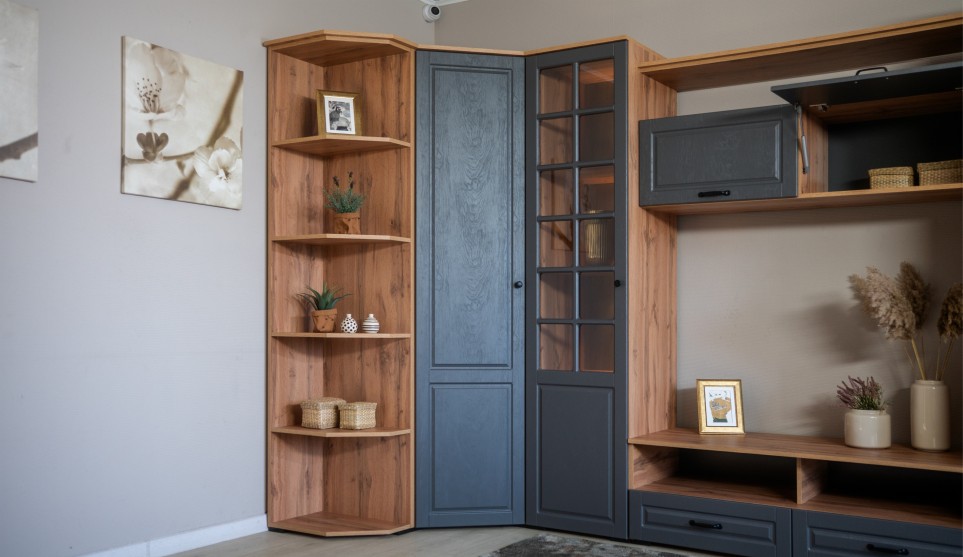 Гостиная "Лацио" Графит / Дуб вотан