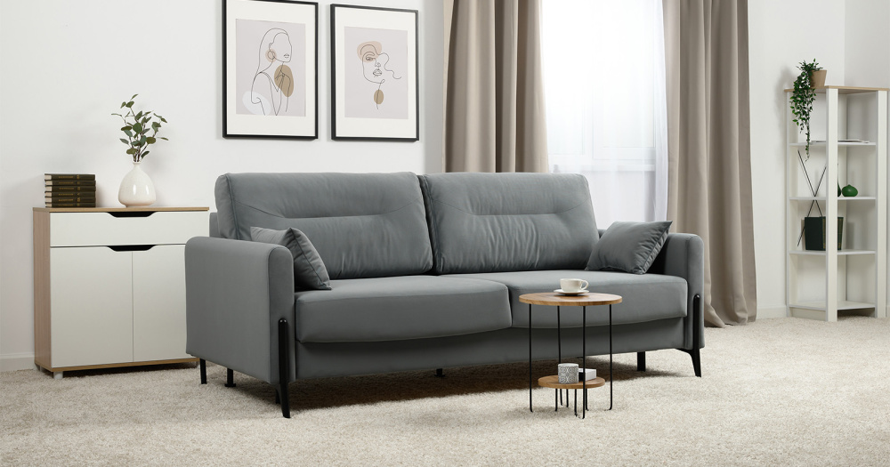 Диван "Барселона" ТД 673 Diagonal 995 (серо-голубой)