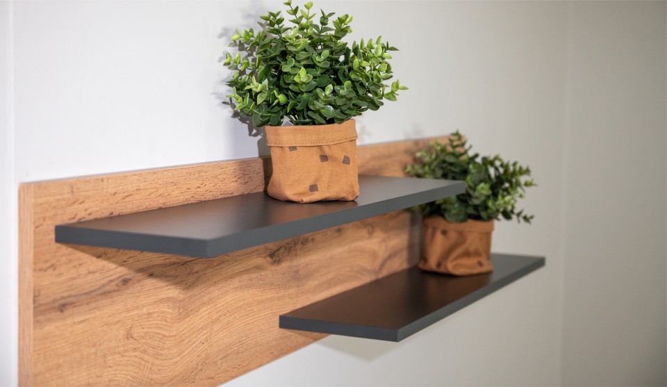 Стенка "Риана" 2,50 м Антрацит / Дуб вотан