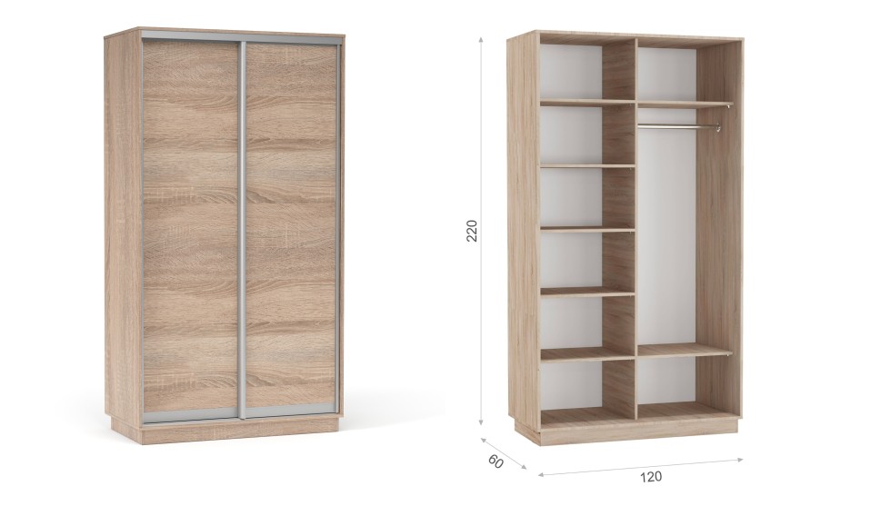 Шкаф-купе "Тетрис" (корпус) 1200/2200 Дуб сонома Шкаф-купе "Тетрис" (корпус) 1200/2200 Дуб сонома