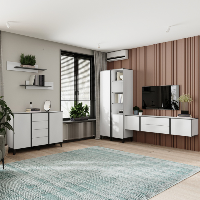 Гостиная "Амара" 2 Белый/Серый