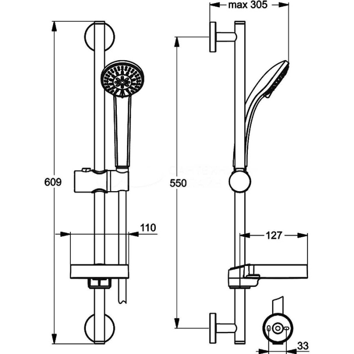 Душевой гарнитур Ideal Standard Ideal "Rain Soft" B9503AA