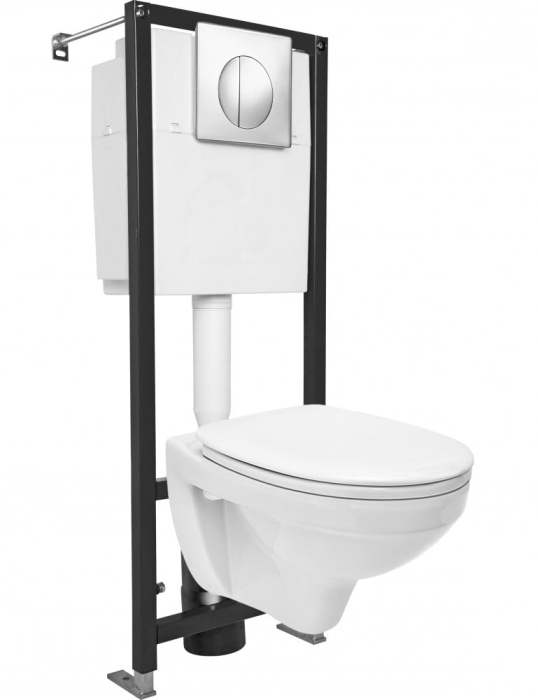 Комплект CERSANIT подвесной унитаз "DELFI" + инсталляция "BLACK" Комплект CERSANIT подвесной унитаз "DELFI" + инсталляция "BLACK"