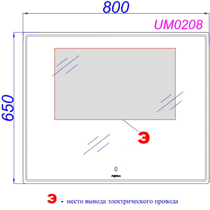 Зеркало Aqwella UM 80 с подсветкой и сенсорным выключателем