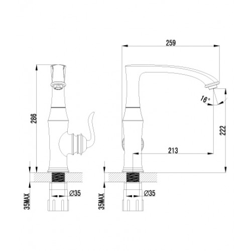 Смеситель Lemark Brava LM4705G для кухни