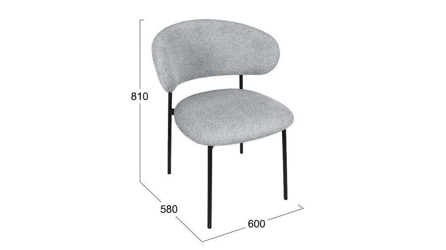 Стул «Флавио» Черный муар, Микровелюр Ness Grey