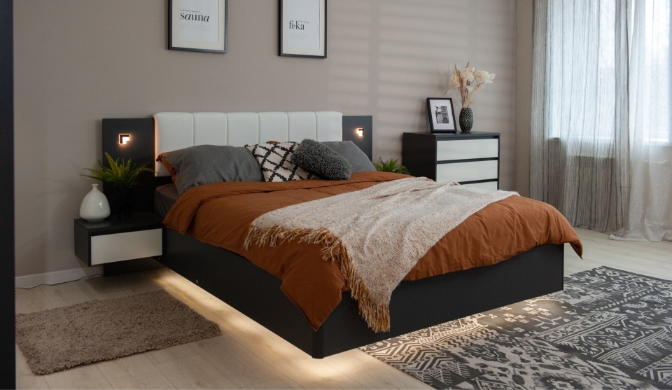 Кровать 160 с ПМ "Мишель" Антрацит