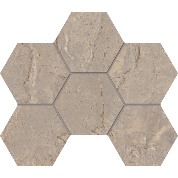 Керамогранитная плитка Bernini Мозаика BR02 Hexagon 25x28,5 непол.