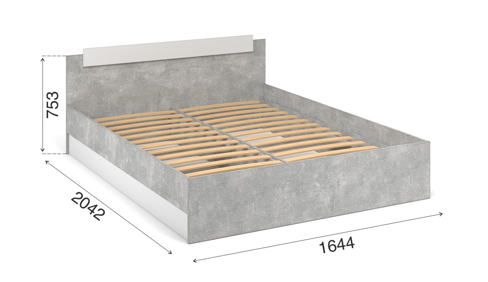 Кровать "Чикаго" 160 (с ламелью) Белый