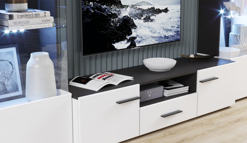 Стенка "Невада" Морское дерево/белый глянец