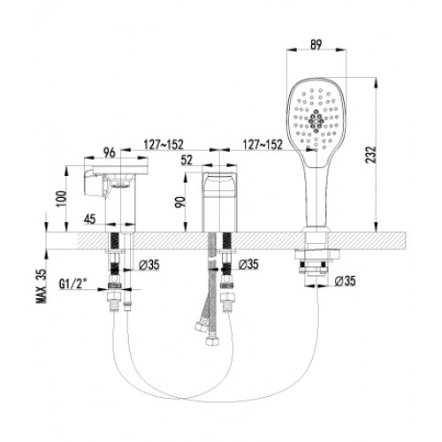 Смеситель для ванны Lemark "Shift" LM4347C 