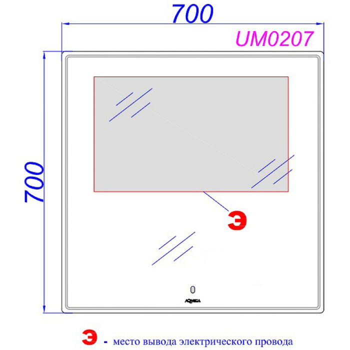 Зеркало Aqwella UM 70 с подсветкой и сенсорным выключателем