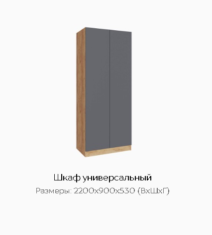 Шкаф универсальный "Руэлла" Дуб Крафт Золотой/ Графит Серый