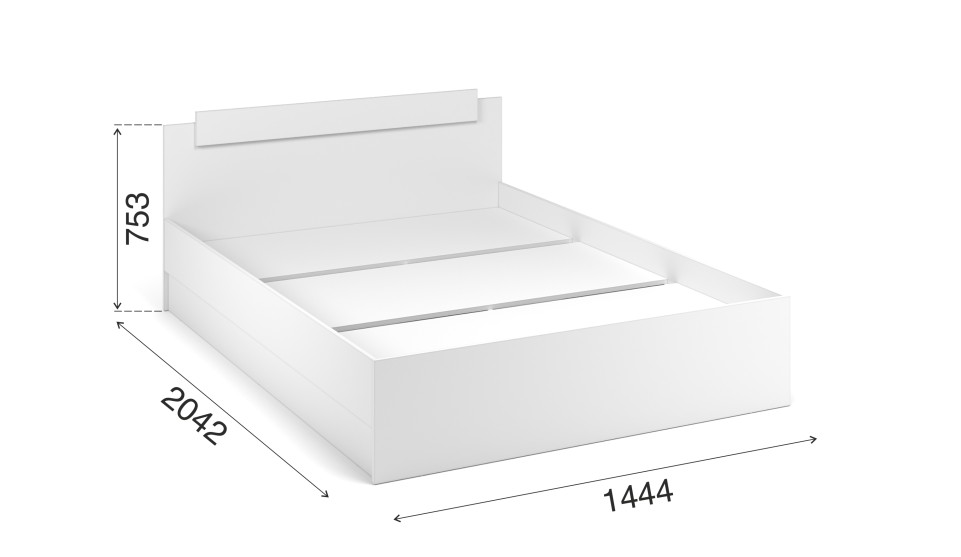 Кровать 140 "Чикаго вайт" (основание ЛДСП)
