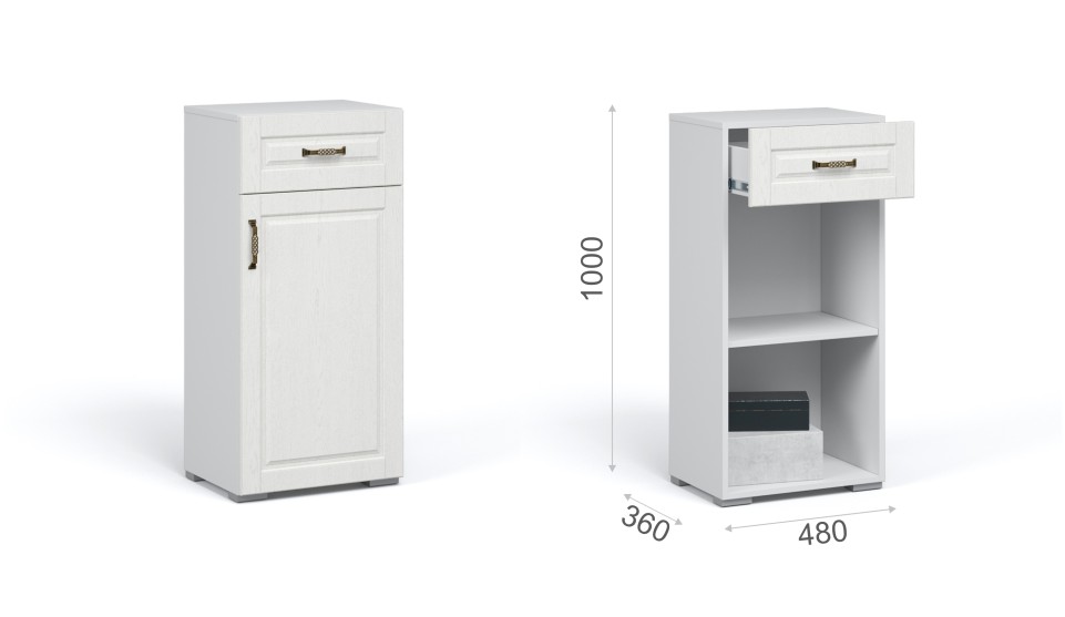 Комод 1 дверь 1 ящик "Лацио" (ручка бронза)