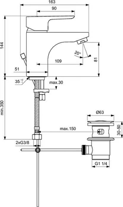 Смеситель для раковины Ideal Standard "Ceraplan III" B0704AA