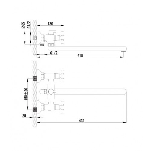 Смеситель для ванны Lemark "Benefit" LM2512C 