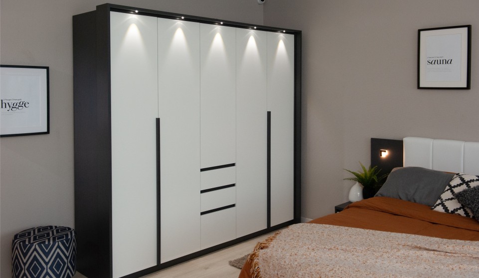 Шкаф 5-ти дверный без зеркала "Мишель" Антрацит