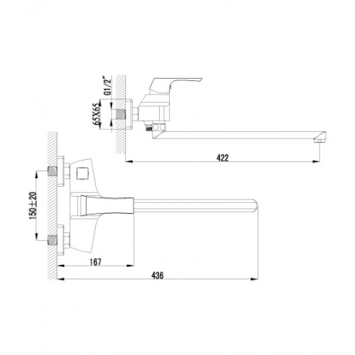 Смеситель для ванны Lemark "Unit" LM4517C 