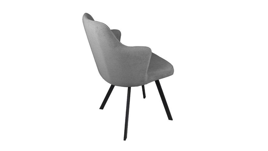Стул «Лукас» Черный муар, Микровелюр BRENDY Grey