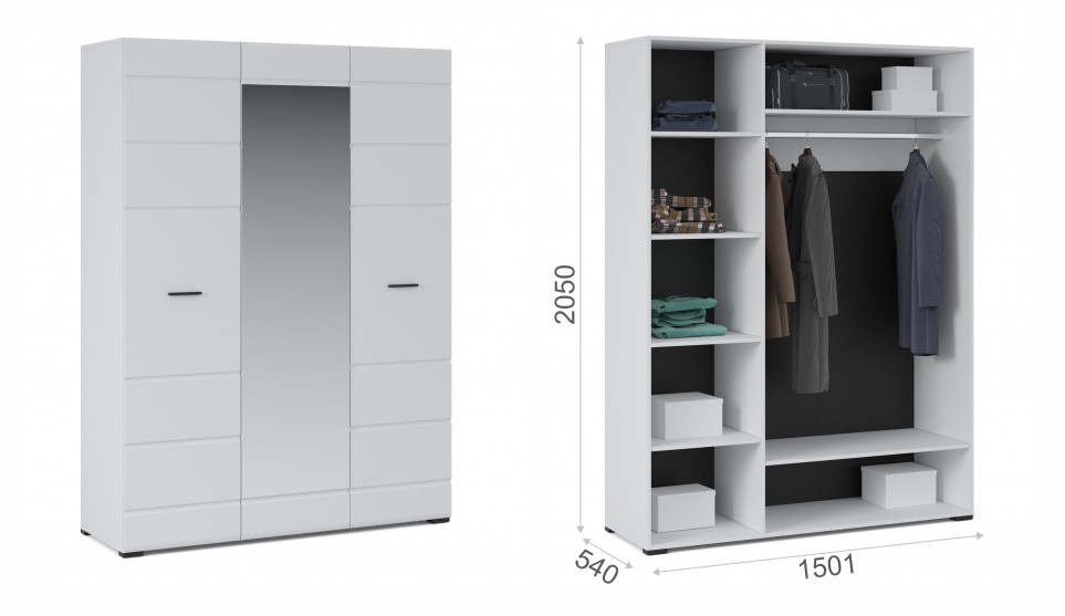 Шкаф 3-х дверный "Йорк" 