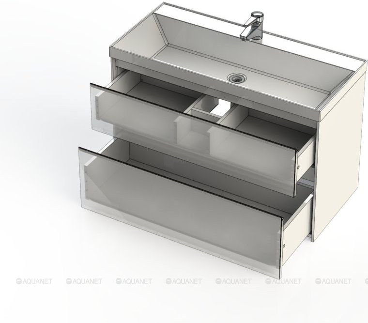 Тумба с раковиной AQUANET "Гласс 100"