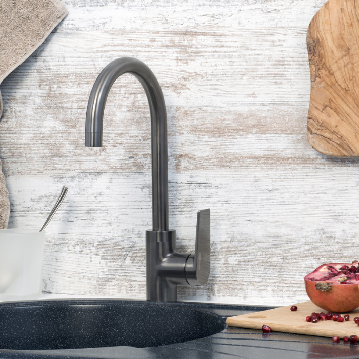 Смеситель для кухни WasserKRAFT "Wiese" 8407 Оружейная сталь