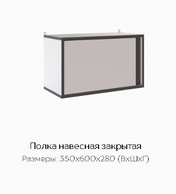 Полка навесная закрытая "Асцелла" 