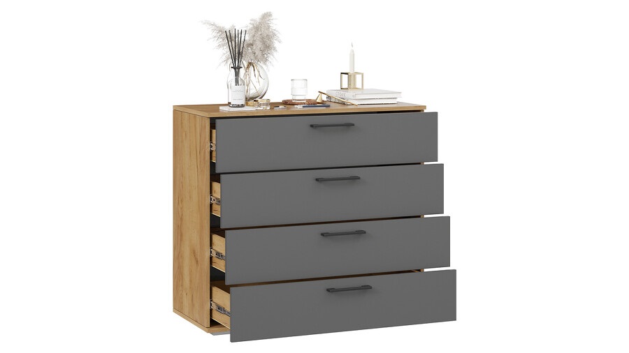 Комод «Нео» - 502.000.000 Дуб Крафт золотой, Серый графит